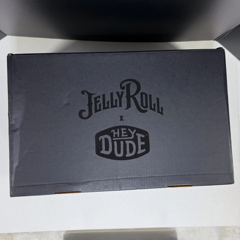 Men's Hey Dude x Wally Jelly Roll Black Loafers Slip on Shoes - Picture 11 of 12